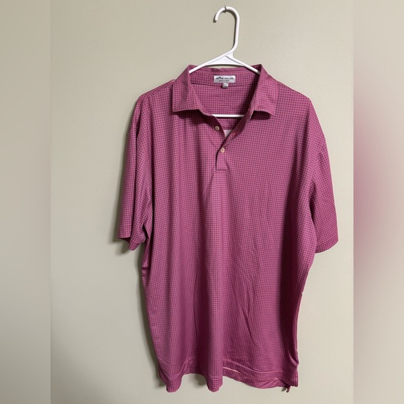 Peter Millar Summer Comfort Polo Shirt Large Pink Purple Geometric Size Large - Picture 1 of 6